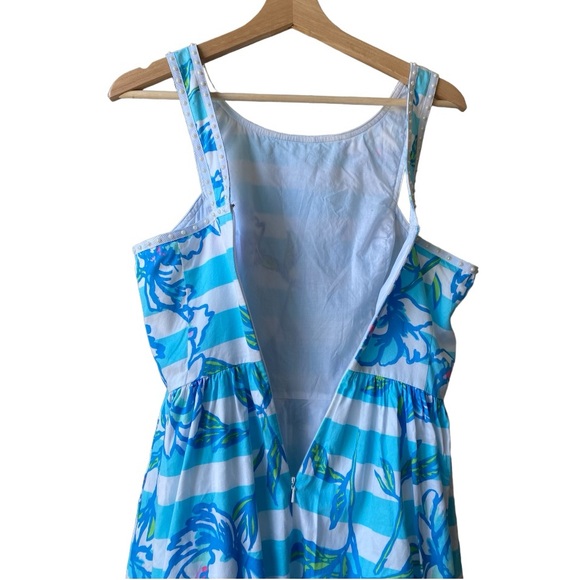 Lilly Pulitzer Sandrine Dress Shorely Blue, with  Pearl details, size 2 - Picture 7 of 10
